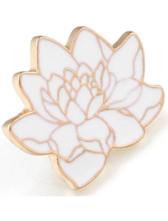 White Lotus Enamel Pin